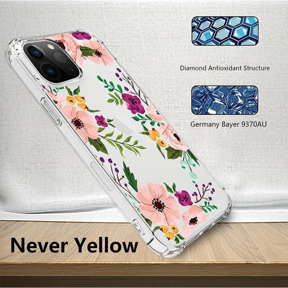Floral iPhone 12 Pro Max Case - Shockproof Protective Cover - Slim & Stylish